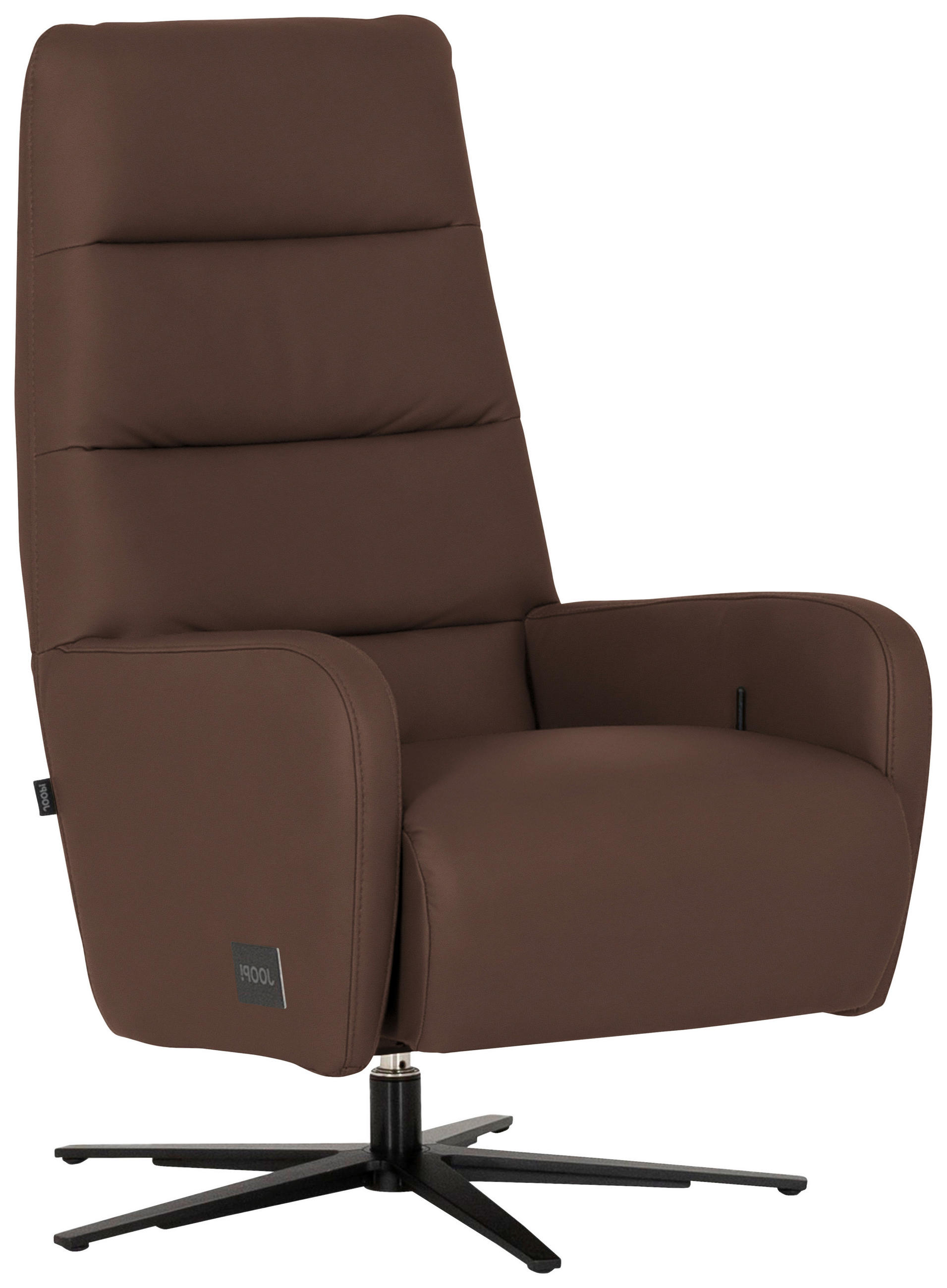 RELAXSESSEL Leder Mokka  - Schwarz/Mokka, Modern, Leder/Metall (66/110/83cm) - Joop!