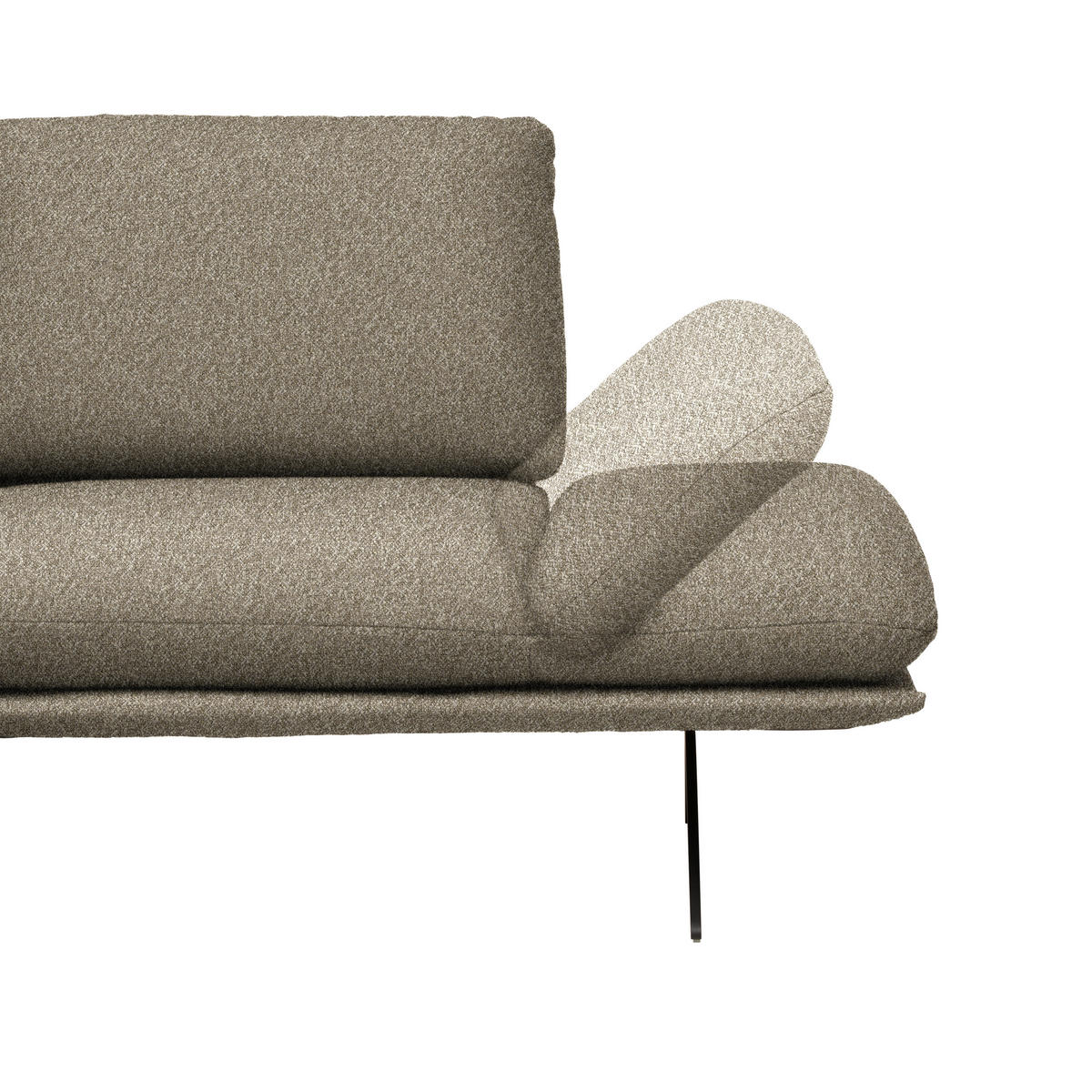 ECKSOFA Flachgewebe Hellbraun  - Hellbraun/Schwarz, Design, Textil/Metall (155/234cm) - Dieter Knoll