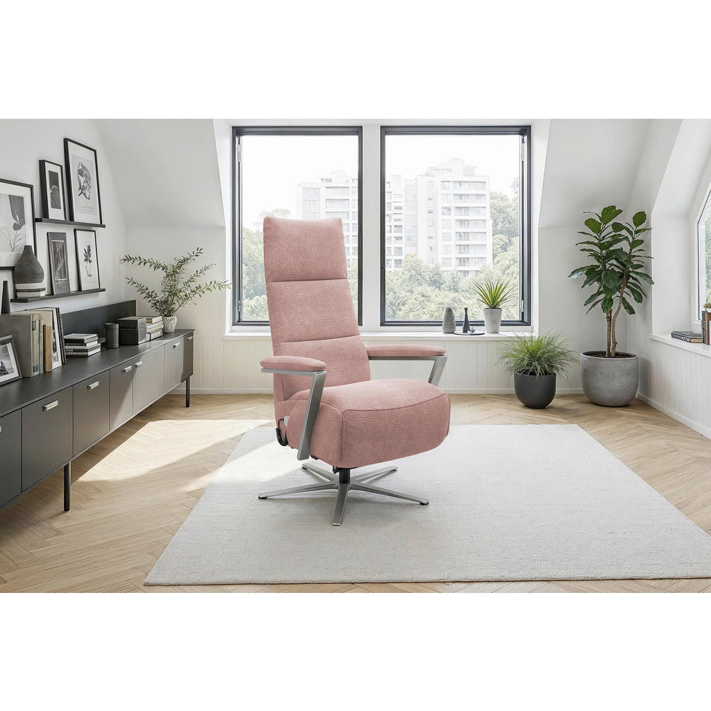 Sit & More RELAXAČNÉ KRESLO, textil, staroružová