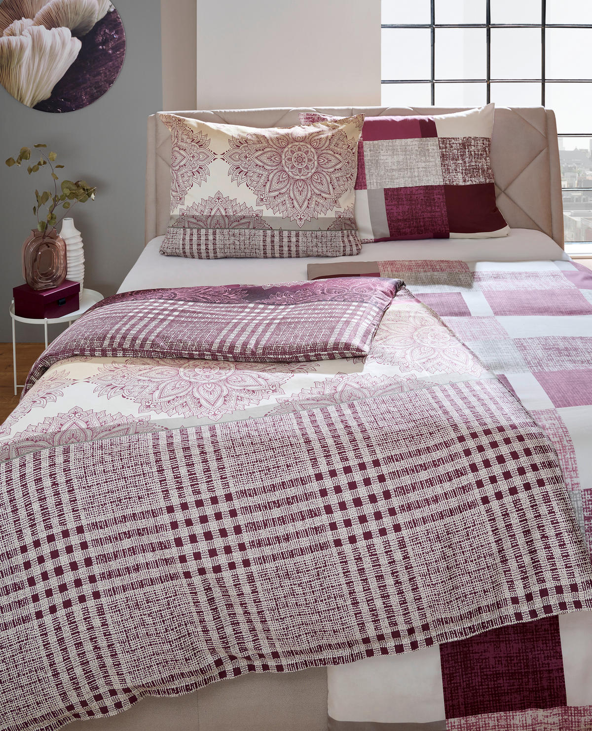 BETTWÄSCHE PAOLA Satin 140/200 cm  - Bordeaux, KONVENTIONELL, Textil (140/200cm) - Esposa