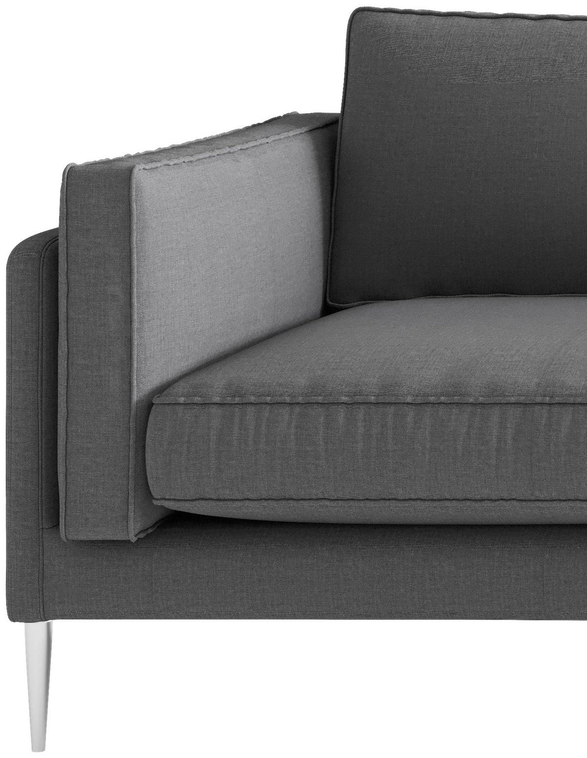 SITZGARNITUR in Flachgewebe Anthrazit  - Edelstahlfarben/Anthrazit, Design, Textil/Metall - Livetastic