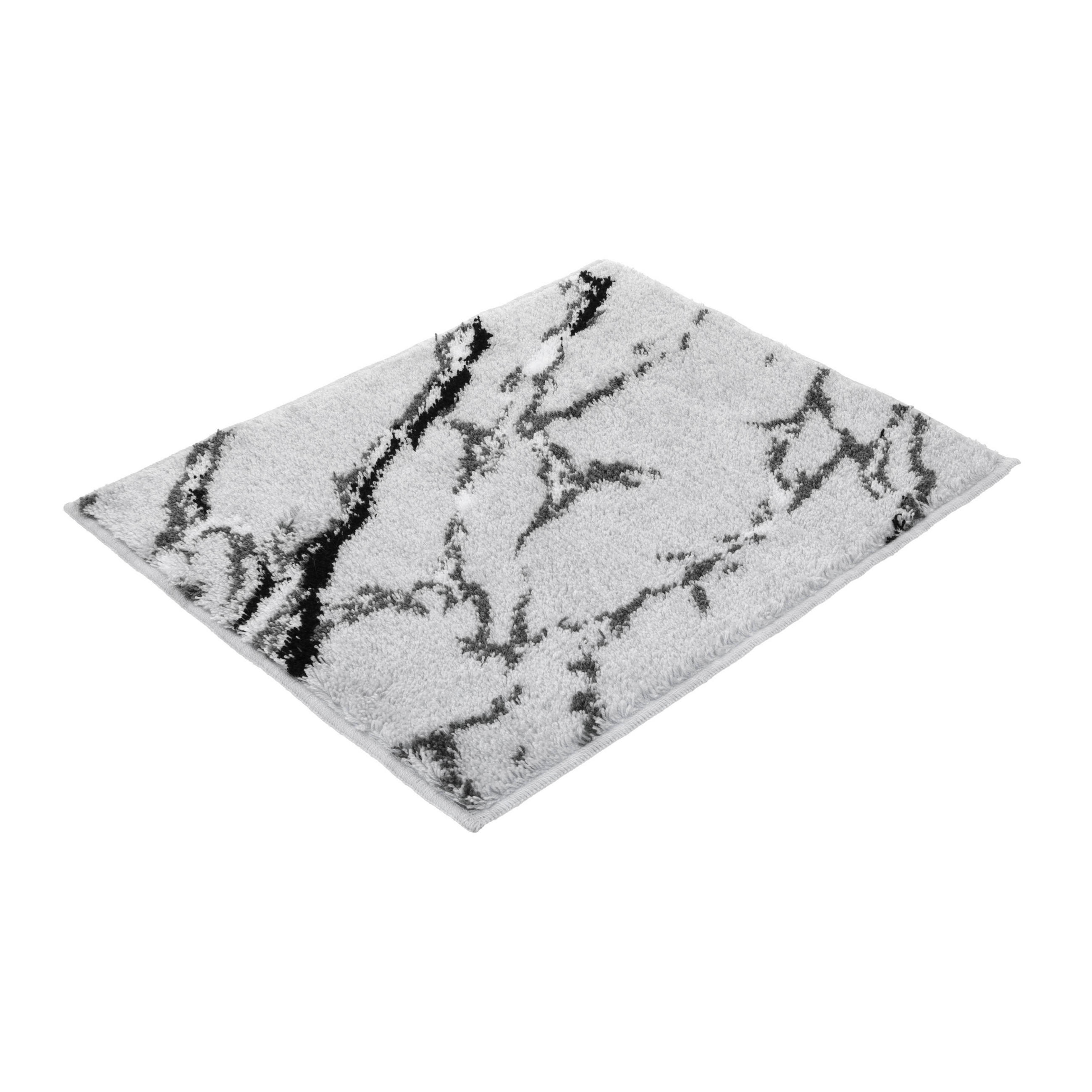 PROSTIRKA ZA KUPATILO MARBLE  siva 50/60 cm  - siva, Osnovno, tekstil (50/60cm) - Vossen