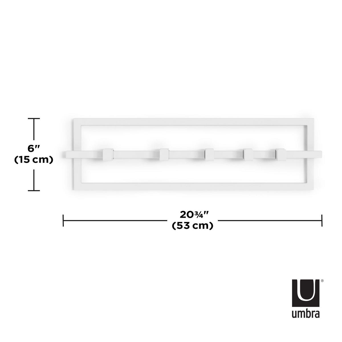 GARDEROBA ZIDNA   bijela  metal  - bijela, Basics, metal (53/15/6cm) - Umbra