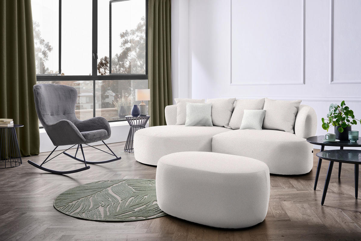 ECKSOFA in Bouclé Hellrosa  166/235 cm  - Sandfarben/Hellrosa, MODERN, Kunststoff/Textil (166/235cm) - Hom`in