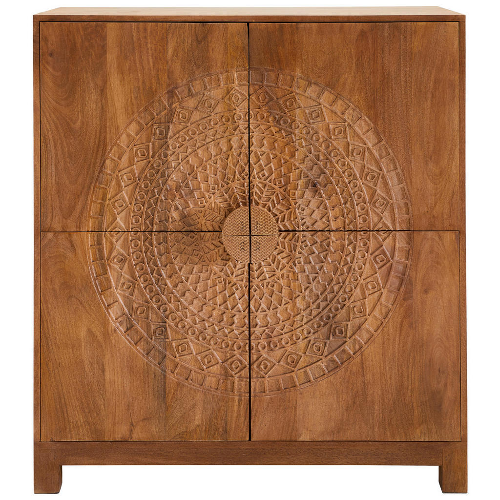 Thumbnail - Livetastic Sideboard Cotonou, Natur, Holz, Mangoholz,Mangoholz,Mangoholz, massiv, Boho, 2 Fächer, 100x110x40 cm, handgem...