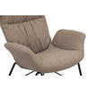 OHRENSESSEL Webstoff Braun  - Schwarz/Braun, Design, Textil/Metall (76/108/80cm) - MID.YOU