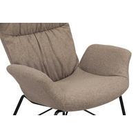 OHRENSESSEL Webstoff Braun  - Schwarz/Braun, Design, Textil/Metall (76/108/80cm) - MID.YOU
