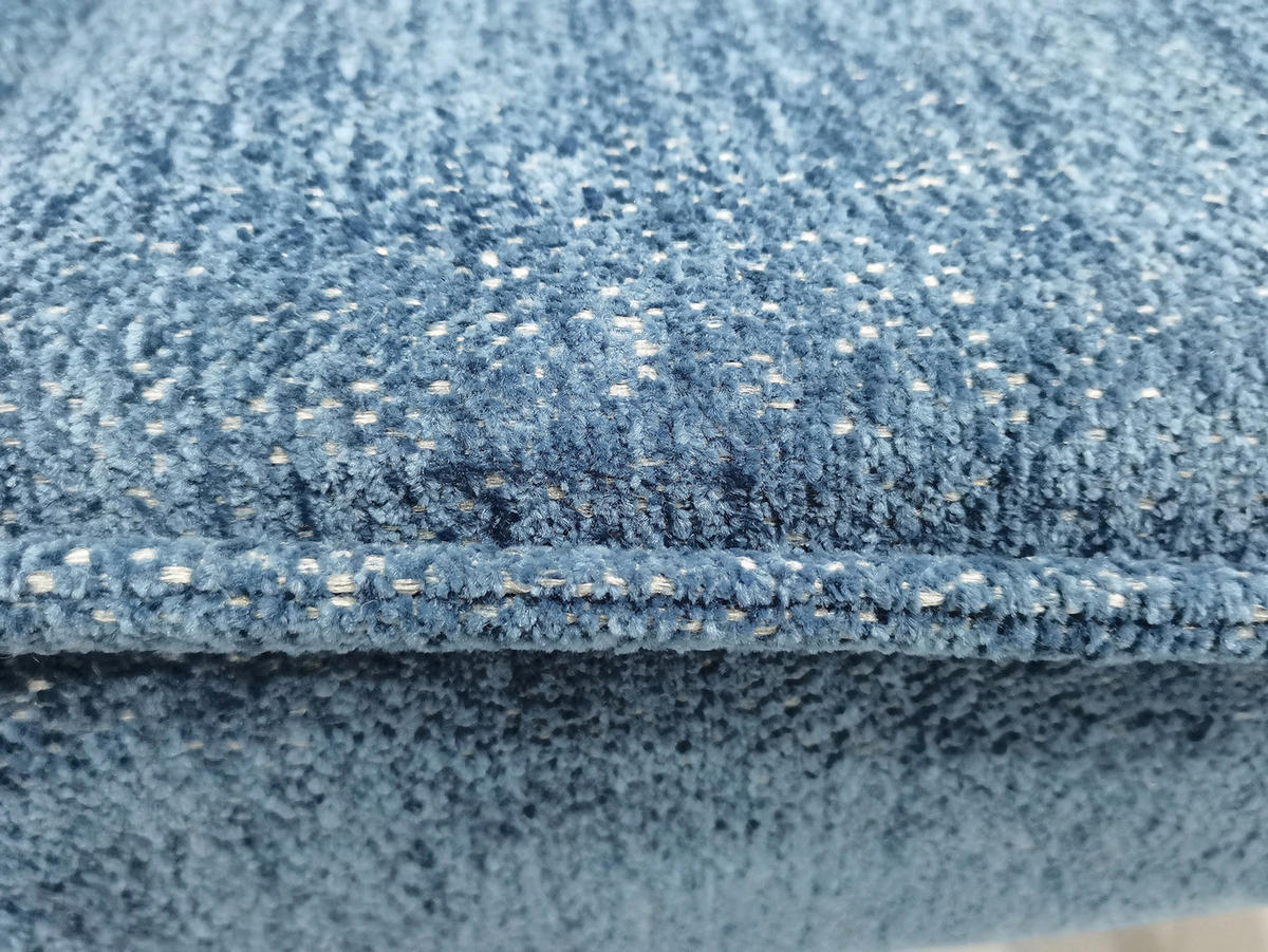 ECKBANK 194/154 cm Leinenoptik, Webstoff Braun, Blau   - Blau/Schwarz, MODERN, Textil/Metall (194/154cm) - MID.YOU