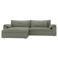 ECKSOFA  Chenille Graugrün  - Schwarz/Graugrün, Modern, Kunststoff/Textil (198/306cm) - Carryhome