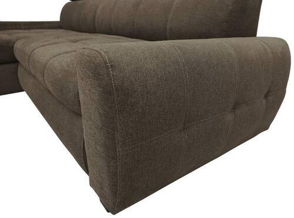 ECKSOFA in Webstoff Dunkelbraun  - Weiss/Dunkelbraun, Design, Kunststoff/Textil (276/173cm) - Stylife
