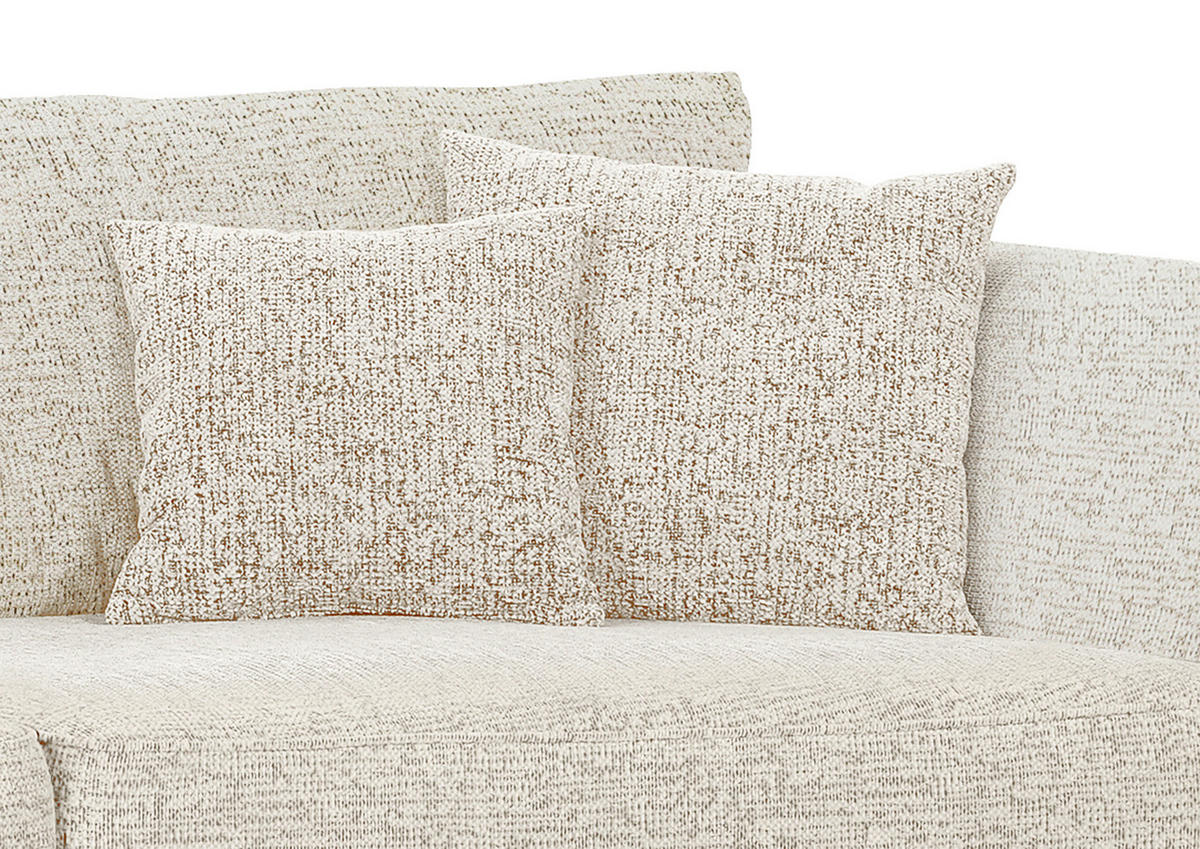 MEGASOFA Chenille Beige  - Beige/Schwarz, ROMANTIK / LANDHAUS, Textil/Metall (273/50-79/125cm) - Landscape