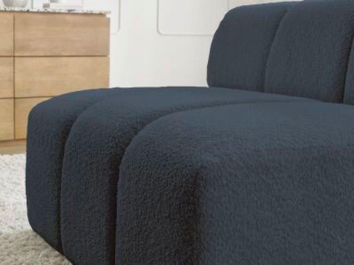 SOFAELEMENT ANNECY Bouclé Dunkelblau  - Schwarz/Dunkelblau, MODERN, Kunststoff/Textil (91/72/91cm)