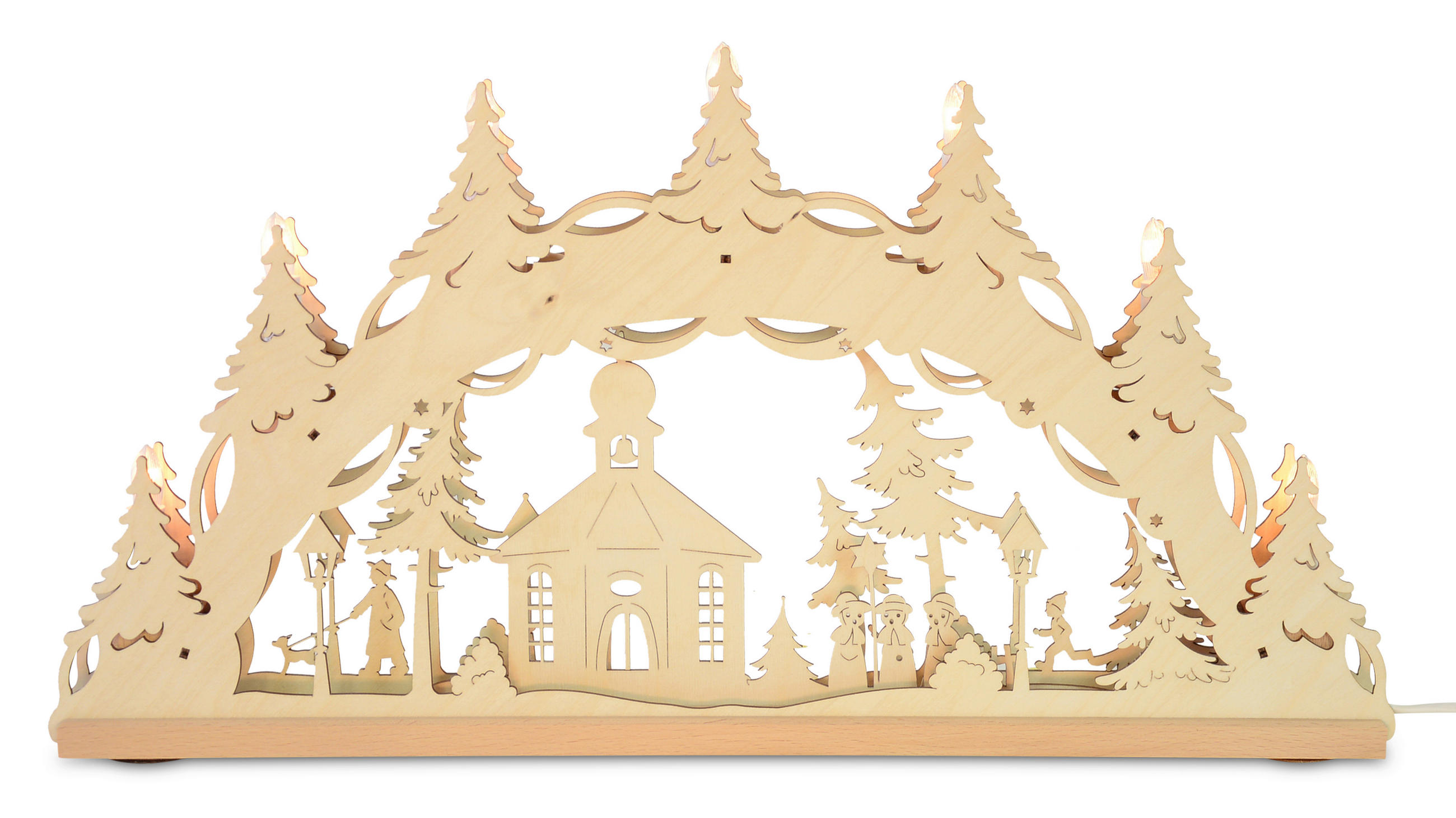 LICHTERBOGEN  55 cm  - Natur, Holz (55cm)