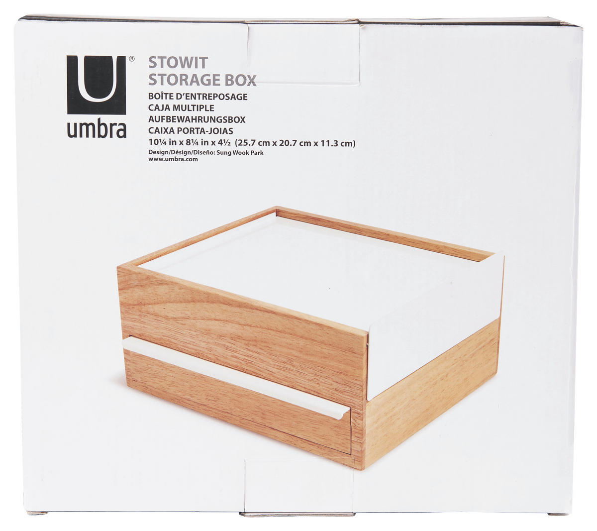 SCHMUCKBOX - Naturfarben/Weiß, Design, Holz/Metall (22,1/11,9/25,9cm) - Umbra