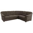 ECKSOFA inkl. Funktion Grau Flachgewebe  - Schwarz/Grau, KONVENTIONELL, Kunststoff/Textil (264/215cm) - Cantus