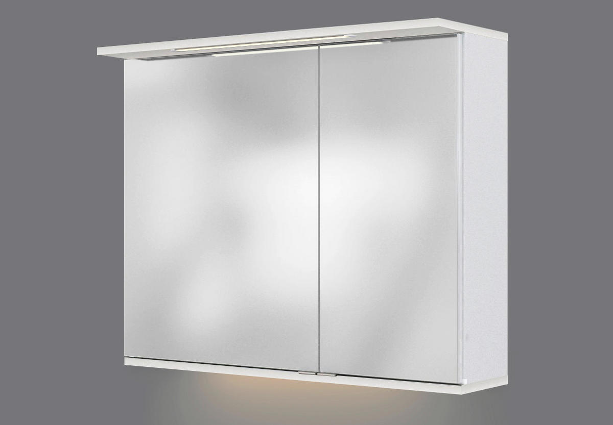 SPIEGELSCHRANK 80/67/20 cm  - Chromfarben/Weiß, KONVENTIONELL, Glas/Holzwerkstoff (80/67/20cm) - Xora