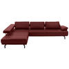 ECKSOFA Brombeere Echtleder  - Anthrazit/Brombeere, Design, Leder/Metall (255/325cm) - Dieter Knoll