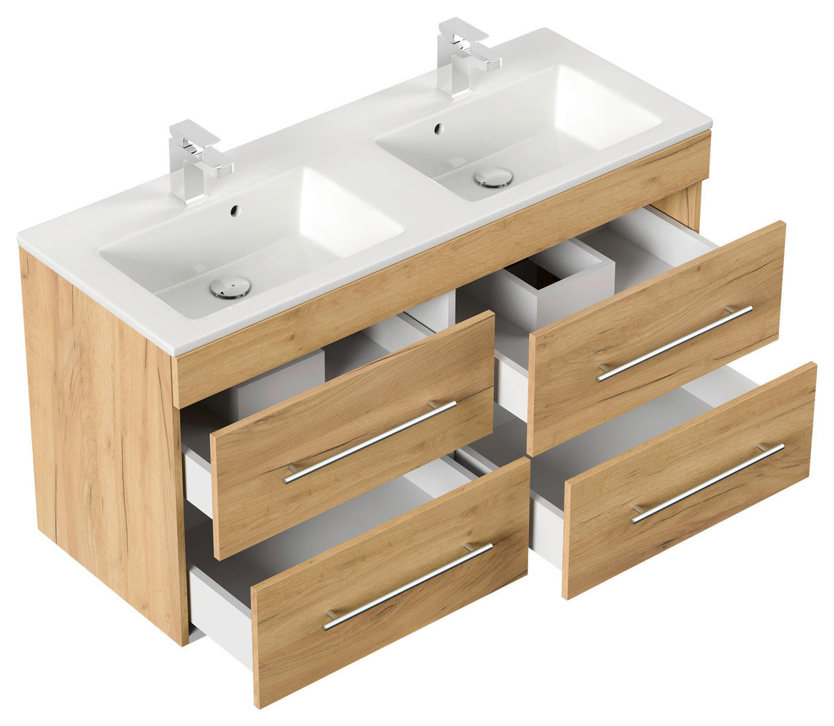 WASCHTISCHKOMBI 120 cm  - Eichefarben/Weiß, Basics, Keramik/Holzwerkstoff (120cm) - MID.YOU