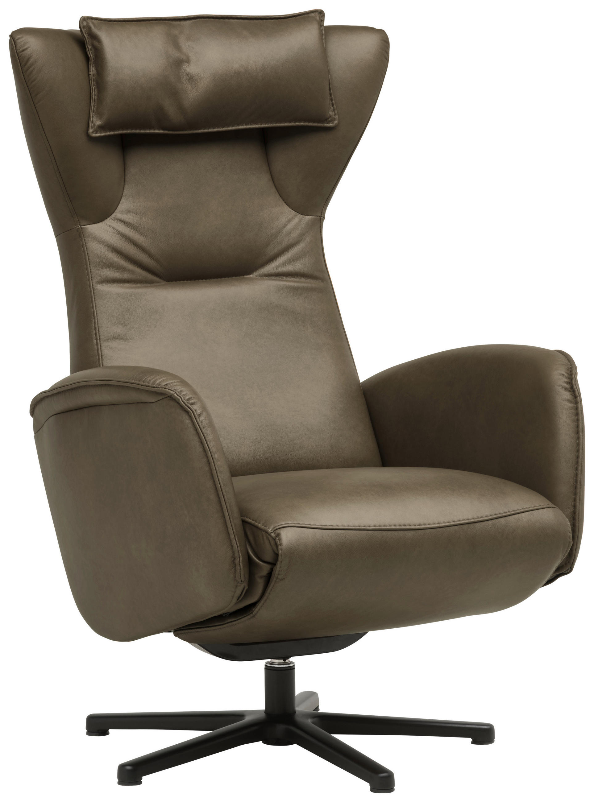 RELAXSESSEL 75/106/86 cm  in Leder Braun  - Schwarz/Braun, Design, Leder/Metall (75/106/86cm) - Valdera