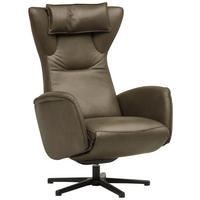 RELAXSESSEL Leder Braun  - Schwarz/Braun, Design, Leder/Metall (75/106/86cm) - Valdera