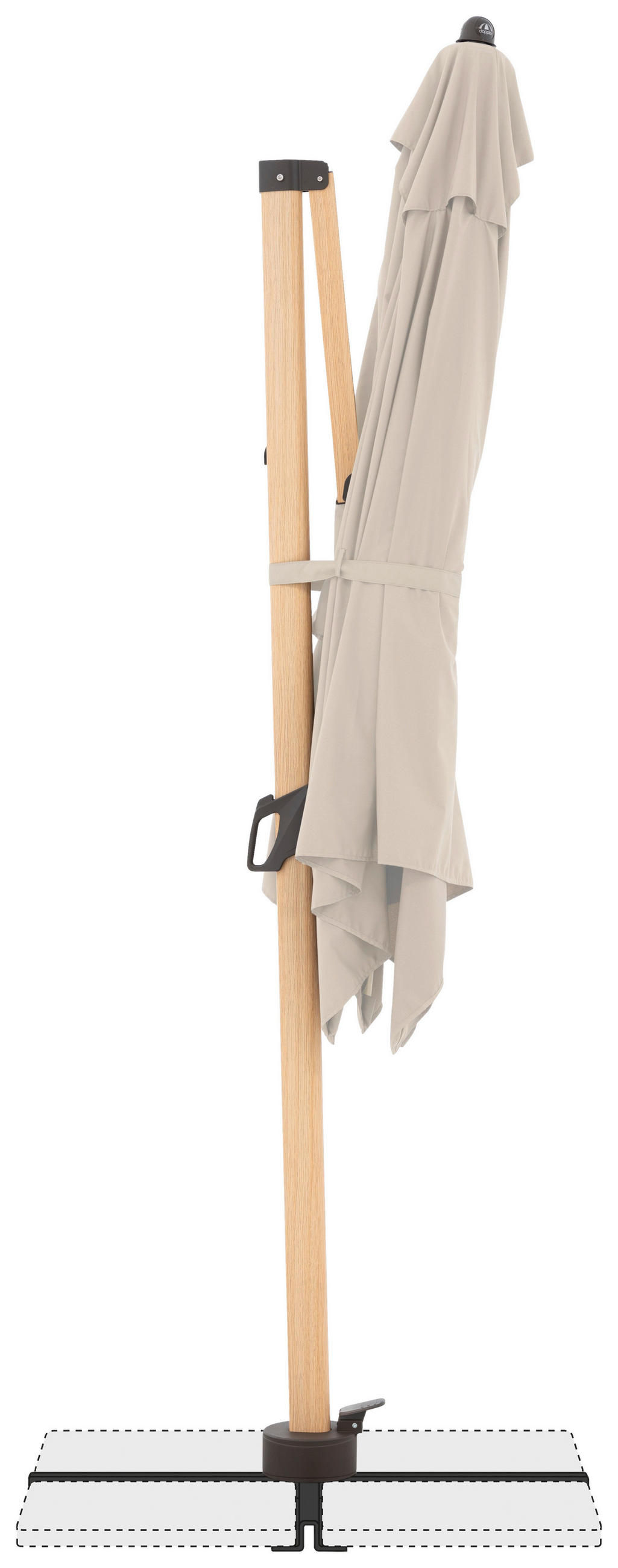 AMPELSCHIRM 300X220 cm Naturfarben  - Eschefarben/Naturfarben, Basics, Textil/Metall (300/220cm) - Doppler