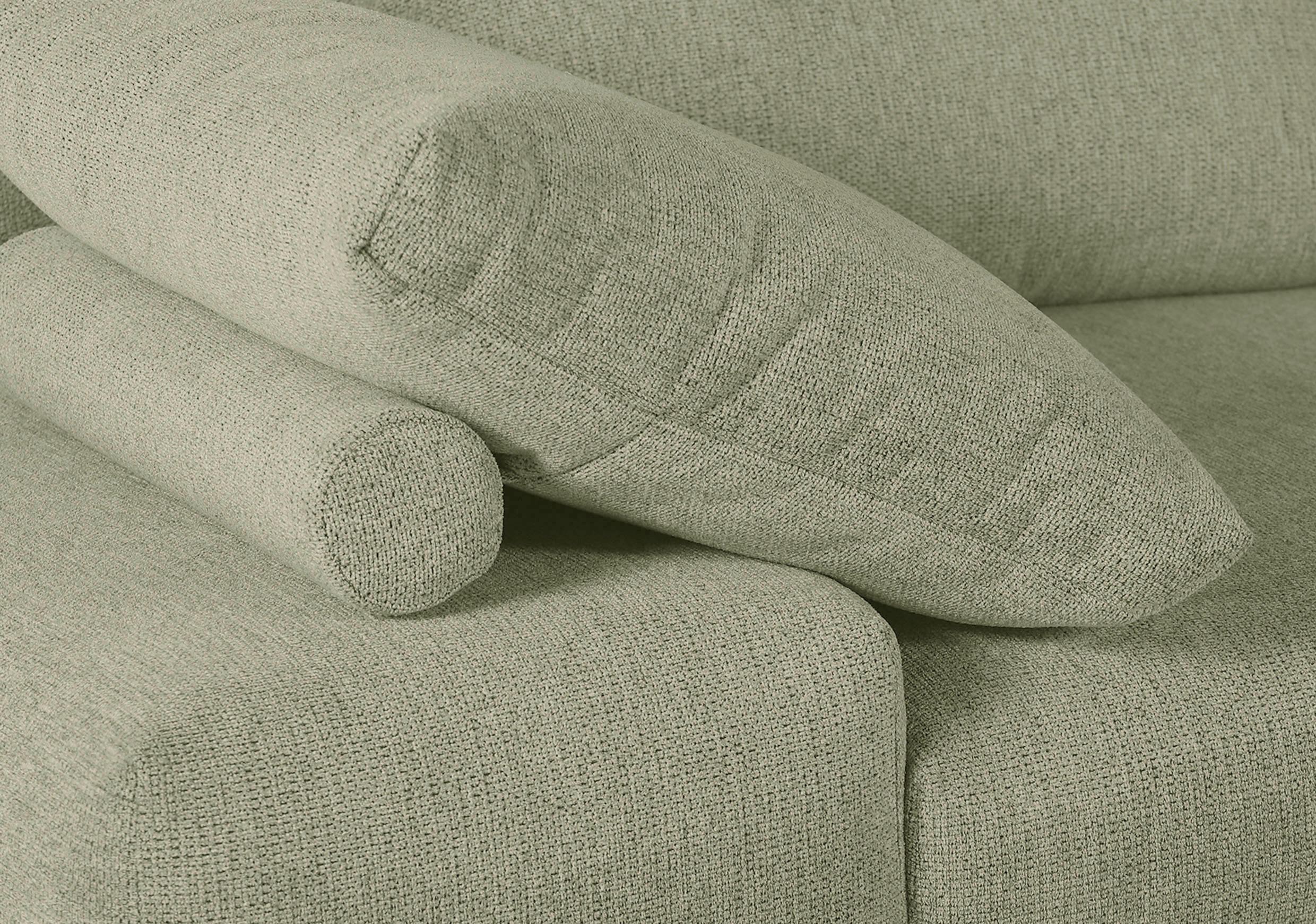 Thumbnail - Carryhome Ecksofa, Grün, Textil, 3-4-Sitzer, Füllung: Schaumstoff, Ottomane rechts, L-Form, 310x240 cm, seitenverkehrt e...