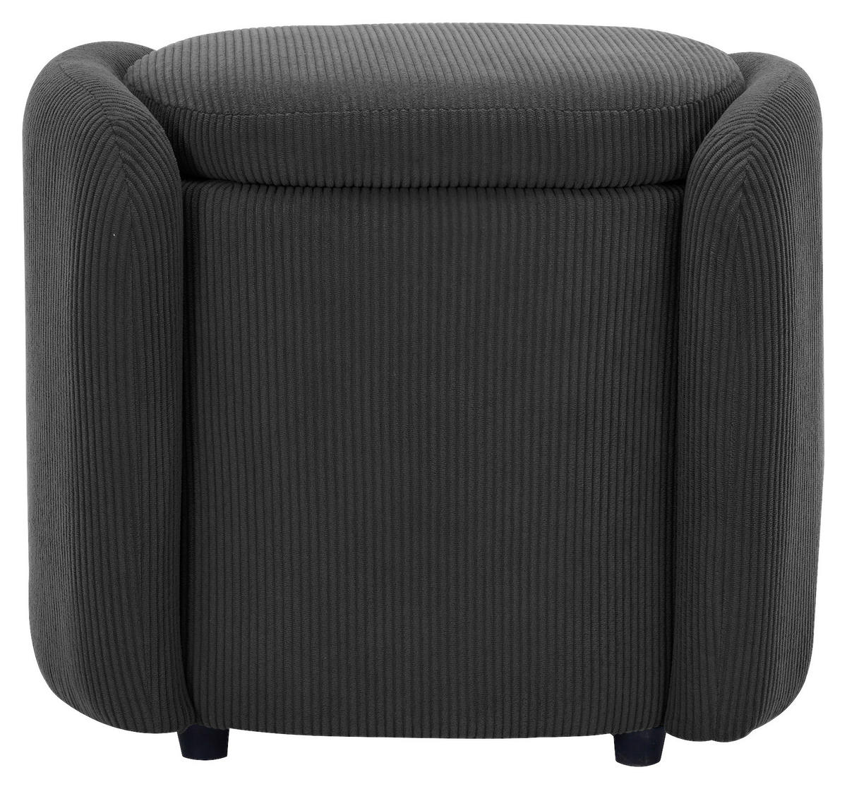 HOCKER in Textil Grau  - Schwarz/Grau, Design, Kunststoff/Textil (57/47/42cm) - P & B