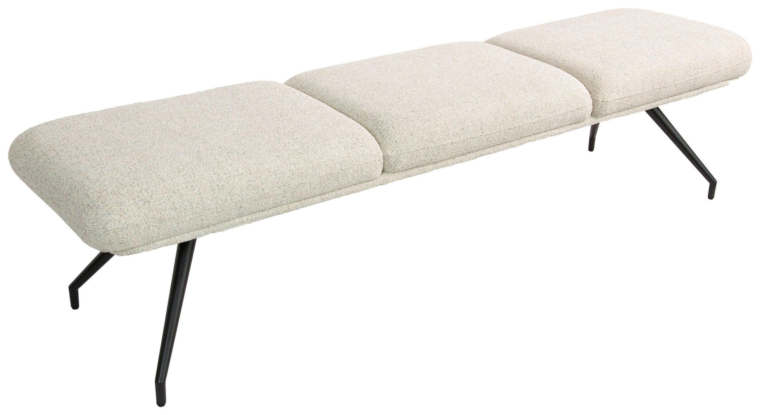 SITZBANK 200/49,5/50 cm Webstoff Schwarz, Beige  - Beige/Schwarz, Design, Textil/Metall (200/49,5/50cm) - Dieter Knoll