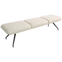 SITZBANK 200/49,5/50 cm Webstoff Schwarz, Beige  - Beige/Schwarz, Design, Textil/Metall (200/49,5/50cm) - Dieter Knoll