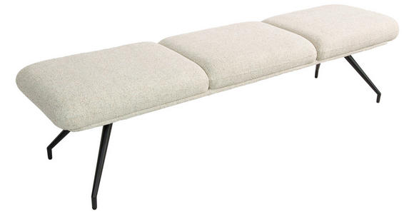 SITZBANK 200/49,5/50 cm Webstoff Schwarz, Beige  - Beige/Schwarz, Design, Textil/Metall (200/49,5/50cm) - Dieter Knoll