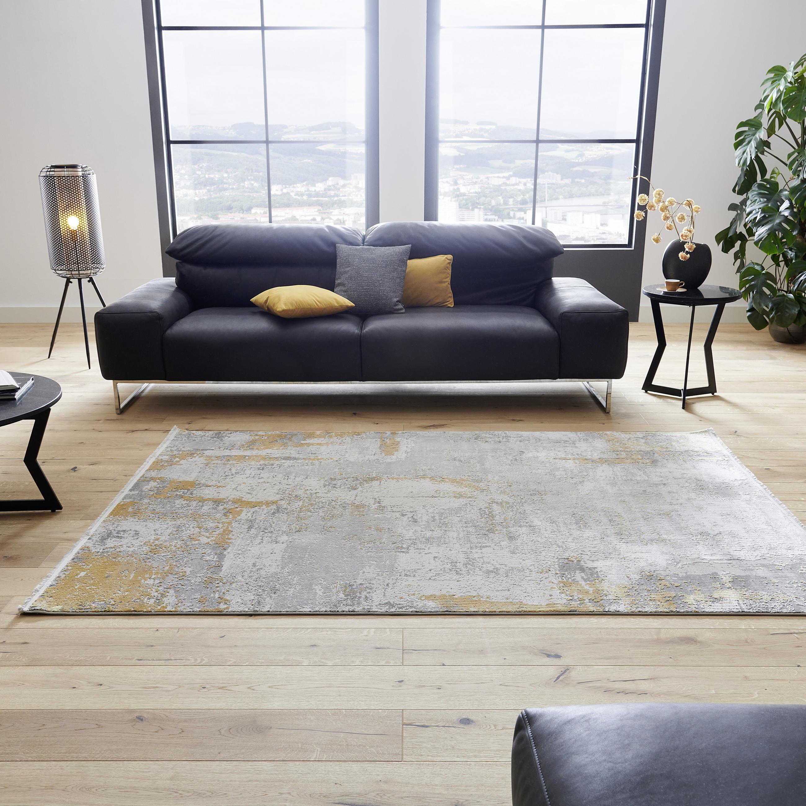 Thumbnail - Dieter Knoll Vintage-Teppich Apollo, Gold, Textil, Abstraktes, rechteckig, 80x150 cm, leicht zusammenrollbar, Teppiche &...