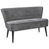 SITZBANK 179/83/75 cm Mikrovelours Grau Holz  - Schwarz/Grau, Trend, Holz/Textil (179/83/75cm) - MID.YOU