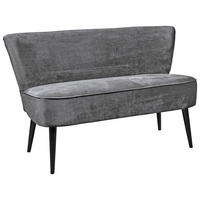 SITZBANK 179/83/75 cm Mikrovelours Grau Holz  - Schwarz/Grau, Trend, Holz/Textil (179/83/75cm) - MID.YOU