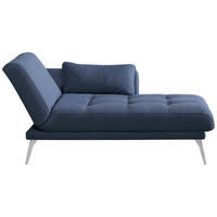 RÉCAMIERE Flachgewebe Dunkelblau  - Chromfarben/Dunkelblau, Konventionell, Textil/Metall (200/85/106cm) - Novel