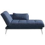 RÉCAMIERE in Flachgewebe Dunkelblau  - Chromfarben/Dunkelblau, KONVENTIONELL, Textil/Metall (200/85/106cm) - Novel