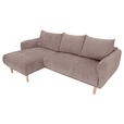 ECKSOFA Altrosa Flachgewebe  - Buchefarben/Altrosa, KONVENTIONELL, Holz/Textil (144/230cm) - Carryhome