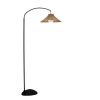 AUßENSTEHLEUCHTE NIZA 72,6/168/40 cm   - Beige/Schwarz, Basics, Naturmaterialien/Metall (72,6/168/40cm) - Newgarden