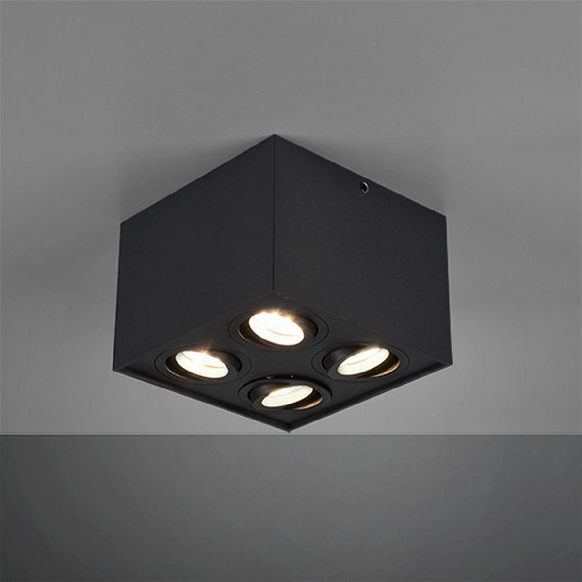 DECKENLEUCHTE     - Schwarz, Basics, Metall (17,8/12,5/17,8cm) - Trio Leuchten