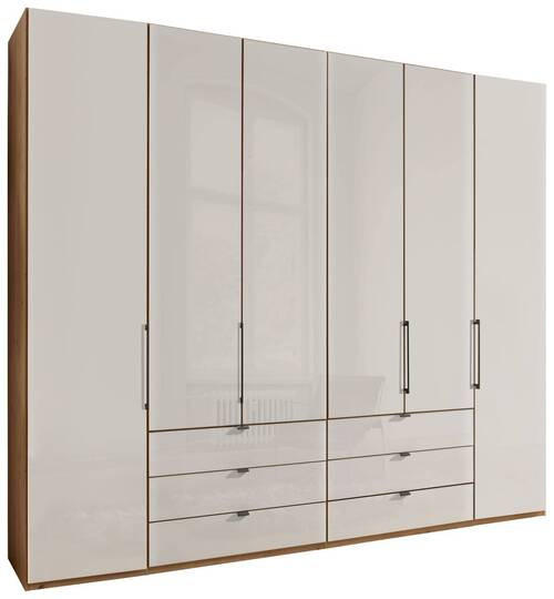 DREHTÜRENSCHRANK 250/236/58 cm 6-türig Weiß, Eiche Bianco  - Schieferfarben/Eiche Bianco, KONVENTIONELL, Glas/Holzwerkstoff (250/236/58cm) - Dieter Knoll