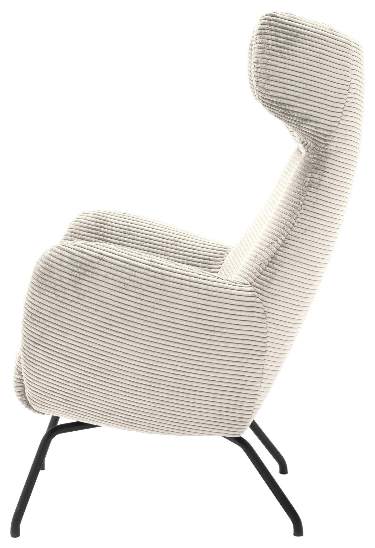 OHRENSESSEL in Cord Naturfarben  - Schwarz/Naturfarben, Design, Textil/Metall (79/117/82cm) - Lomoco