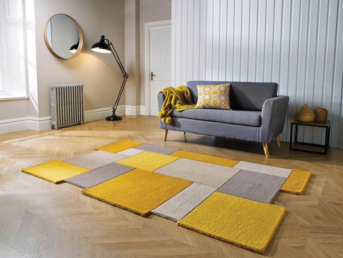 WOLLTEPPICH 200/290 cm Abstract Gelb  - Gelb, KONVENTIONELL, Textil (200/290cm)