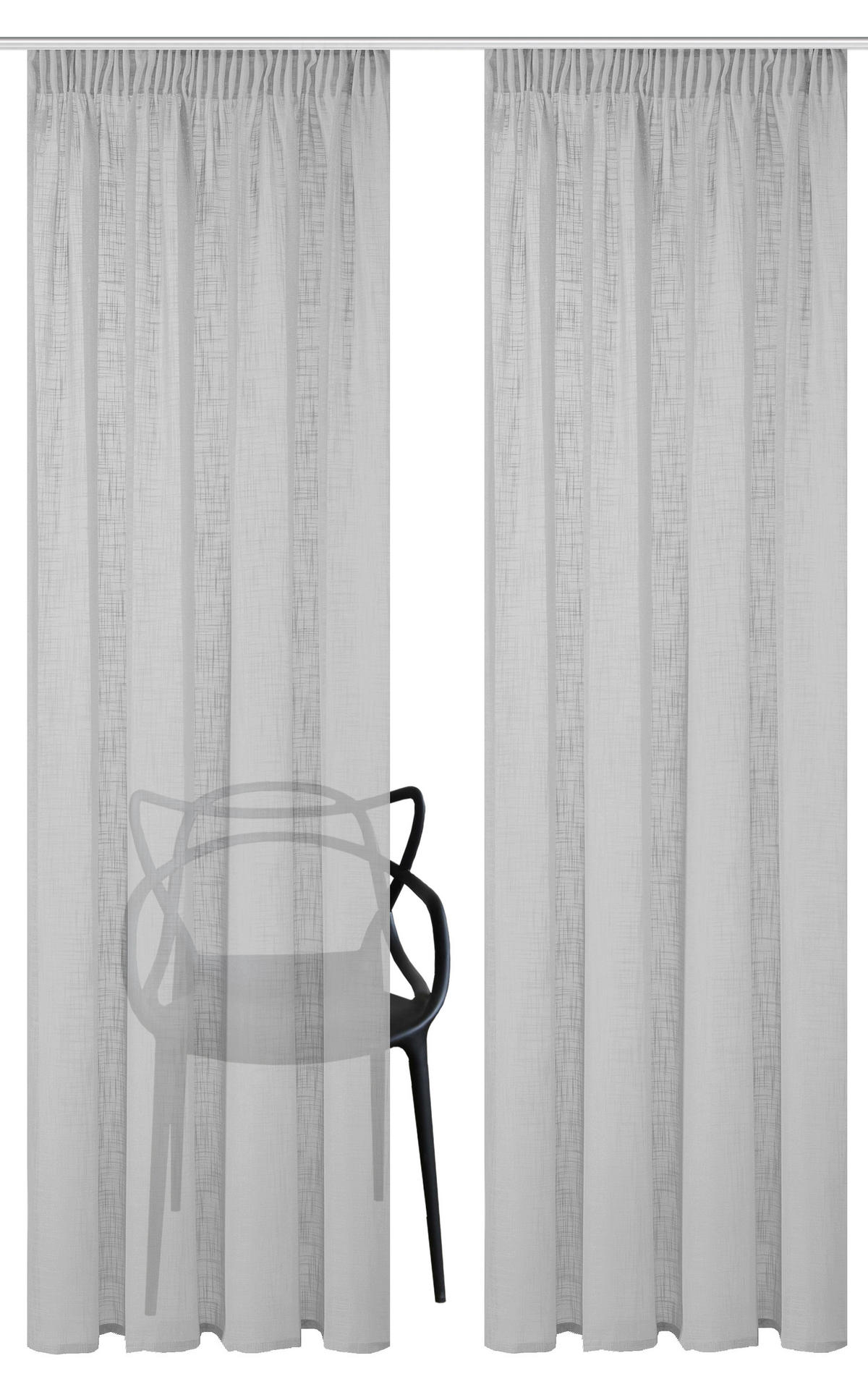 FERTIGVORHANG  halbtransparent   140/160 cm 2 Stück  - Grau, Basics, Textil (140/160cm)