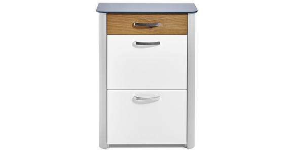 SCHUHKIPPER 71/97/34 cm - Chromfarben/Eichefarben, Design, Glas/Holzwerkstoff (71/97/34cm) - Moderano