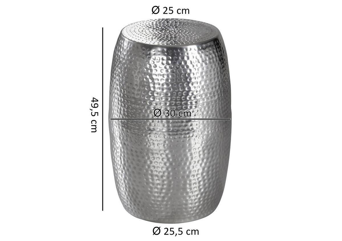 ODKLÁDACÍ STOLEK, barvy stříbra - barvy stříbra, Lifestyle, kov (30/30/49,5cm) - MID.YOU