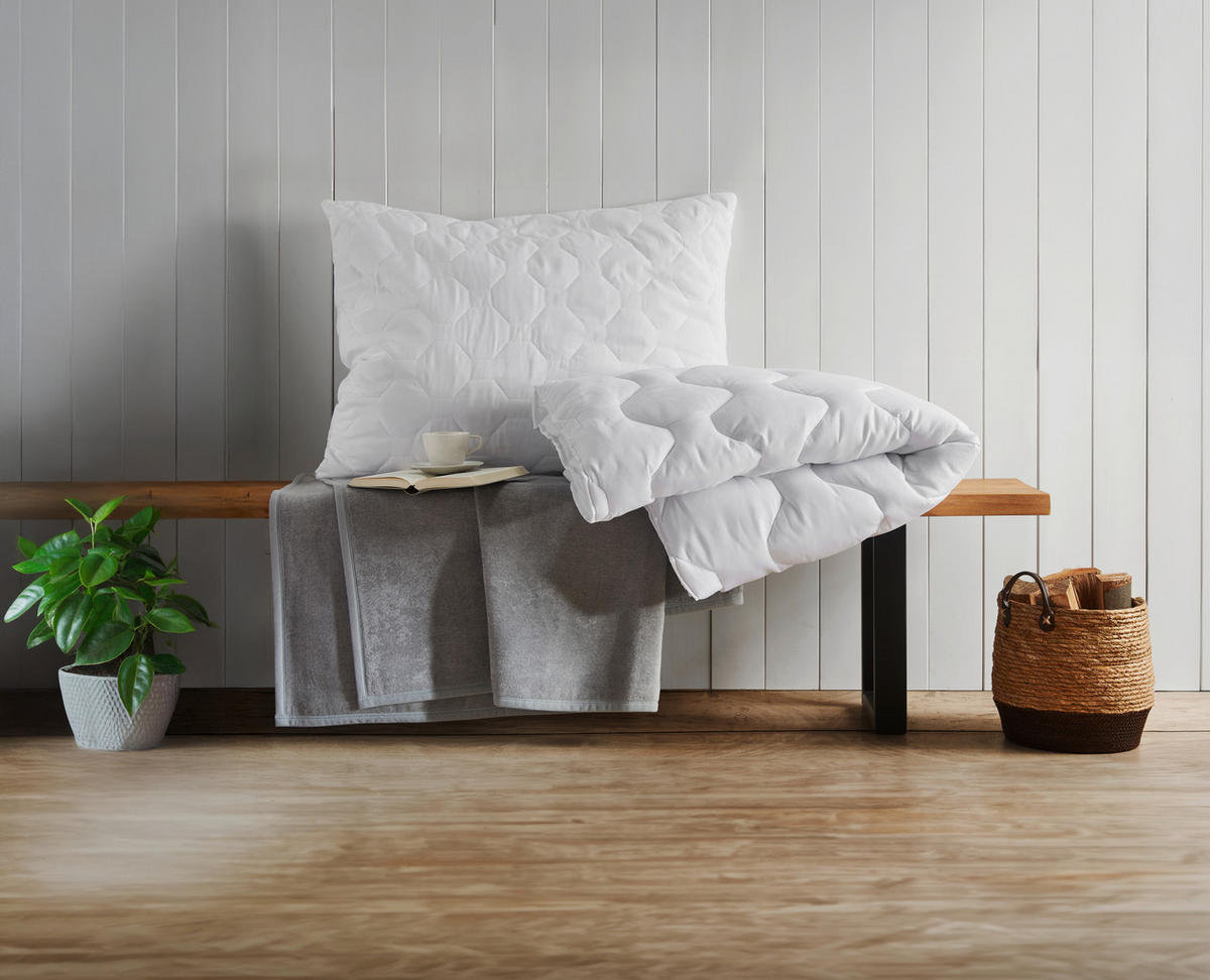 LÔŽKOVINY – SADA, polyester, 140x200/70x90 cm - biela, Basics, textil (140x200/70x90cm) - Boxxx