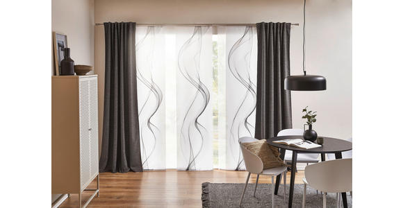 FLÄCHENVORHANG in Grau, Weiß halbtransparent - Weiß/Grau, Design, Textil (60/245cm) - Novel
