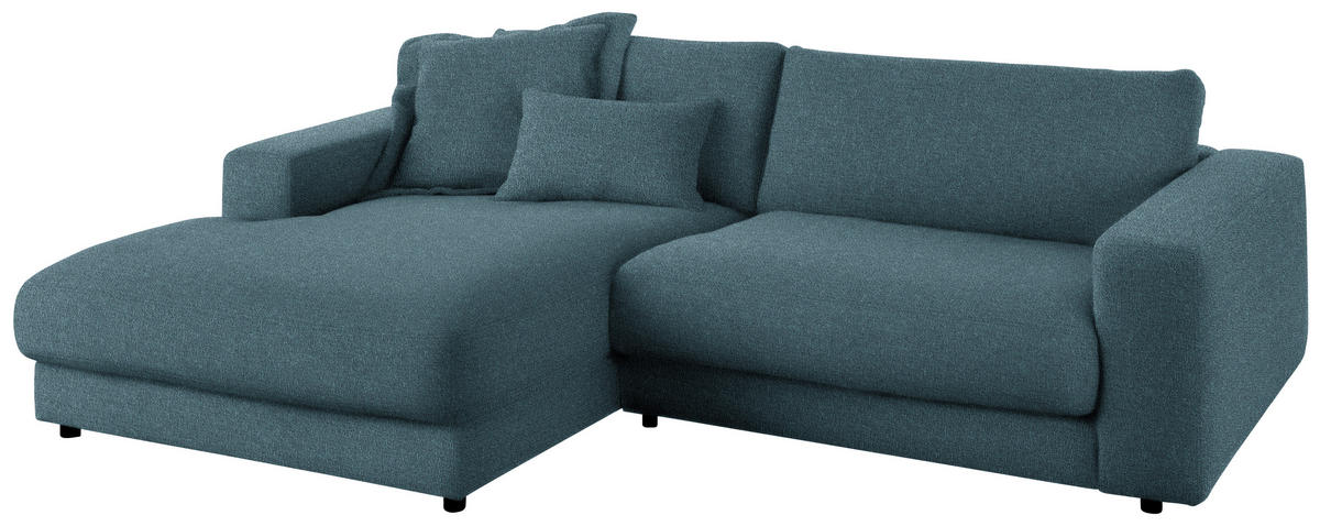ECKSOFA in Flachgewebe Petrol  - Petrol/Schwarz, Design, Kunststoff/Textil (190/270cm) - Lomoco