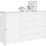 KOMMODE Weiß - Alufarben/Weiß, Design, Holzwerkstoff/Kunststoff (148/94/45cm) - Voleo