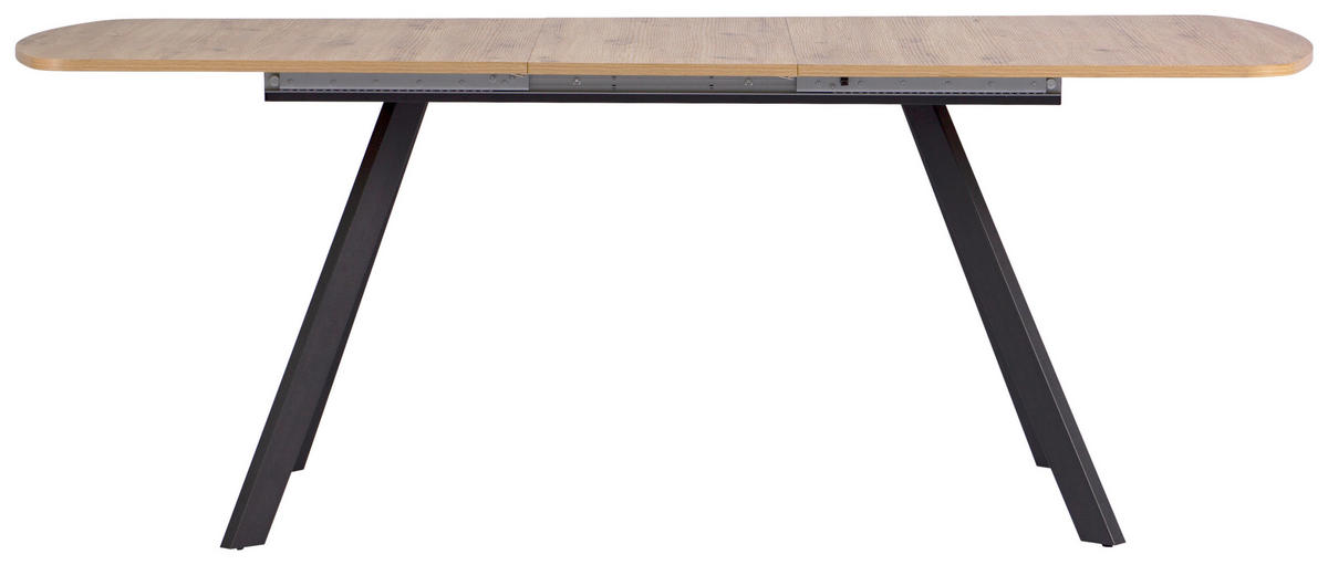 ESSTISCH in Metall, Holzwerkstoff  - Schwarz/Eiche Artisan, KONVENTIONELL, Holzwerkstoff/Metall (160-200/75/90cm) - MID.YOU