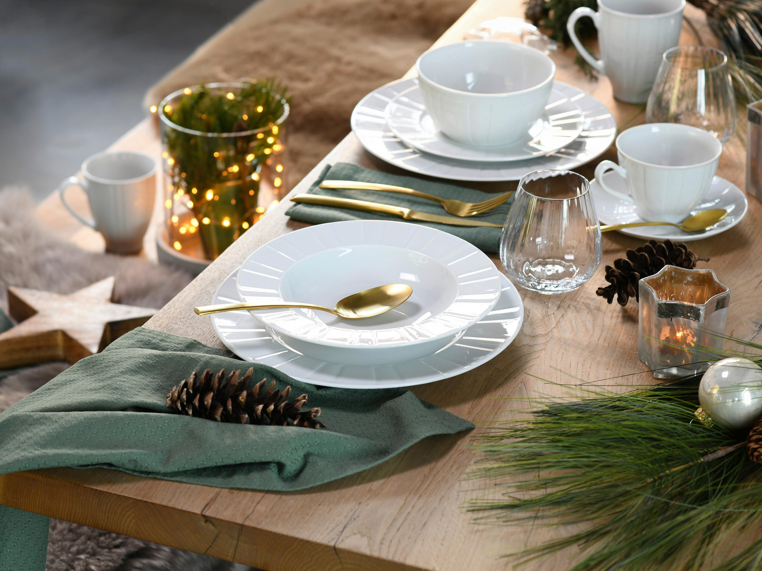 KOMBISERVICE Weiß Barcelona 30-teilig 6 Personen  - Weiß, Basics, Keramik - Creatable